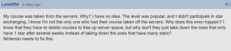 Illustration for article titled Nintendo Still Won't Explain Why They're Deleting People's Mario Maker Levels